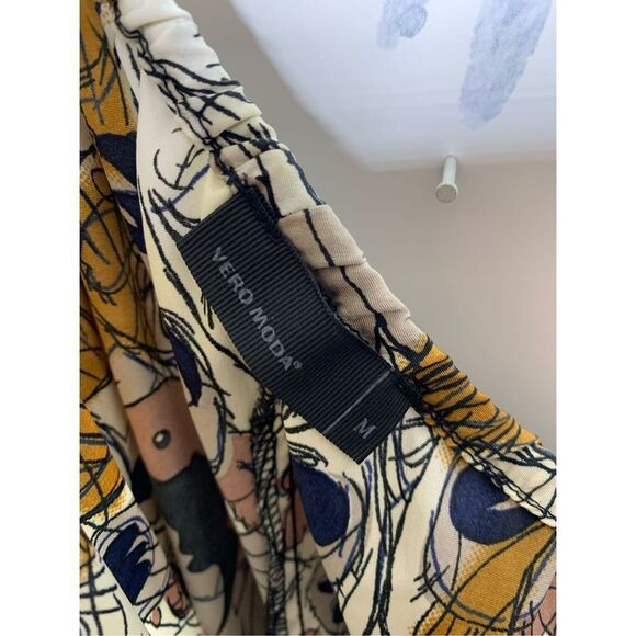 Vero Moda Amina Vintage One Shoulder Mini Dress Size M - Picture 4 of 6